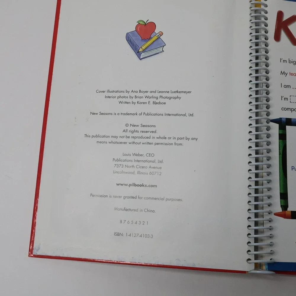 New Seasons School Years Memory Keeper K-8 Keepsake Journal Red 1-4127-4103-3